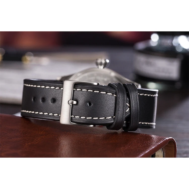 Mexda brand  quartz movement alloy case 3atm interchangeable leather straps classic customizable men pilot watches