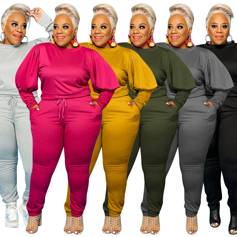 Sudadera De Punto Y Pantalones De Chándal De Talla Grande Para  Mujer,Conjunto De Chándal De Dos Piezas,Conjunto Para Correr,Ropa De Salón  De Otoño,Xl-5xl - Buy Las Mujeres Sudadera Conjunto Chándal,Jogger  Pantalones Sudadera