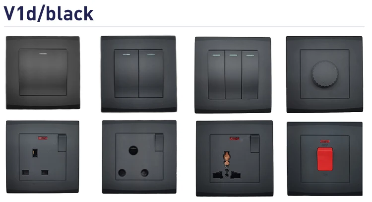 Light Switches Pc Plate Electrical UK Standard British Type Electric Power 1/2 Way 1/2/3/4 Gang Push Button Wall Switch