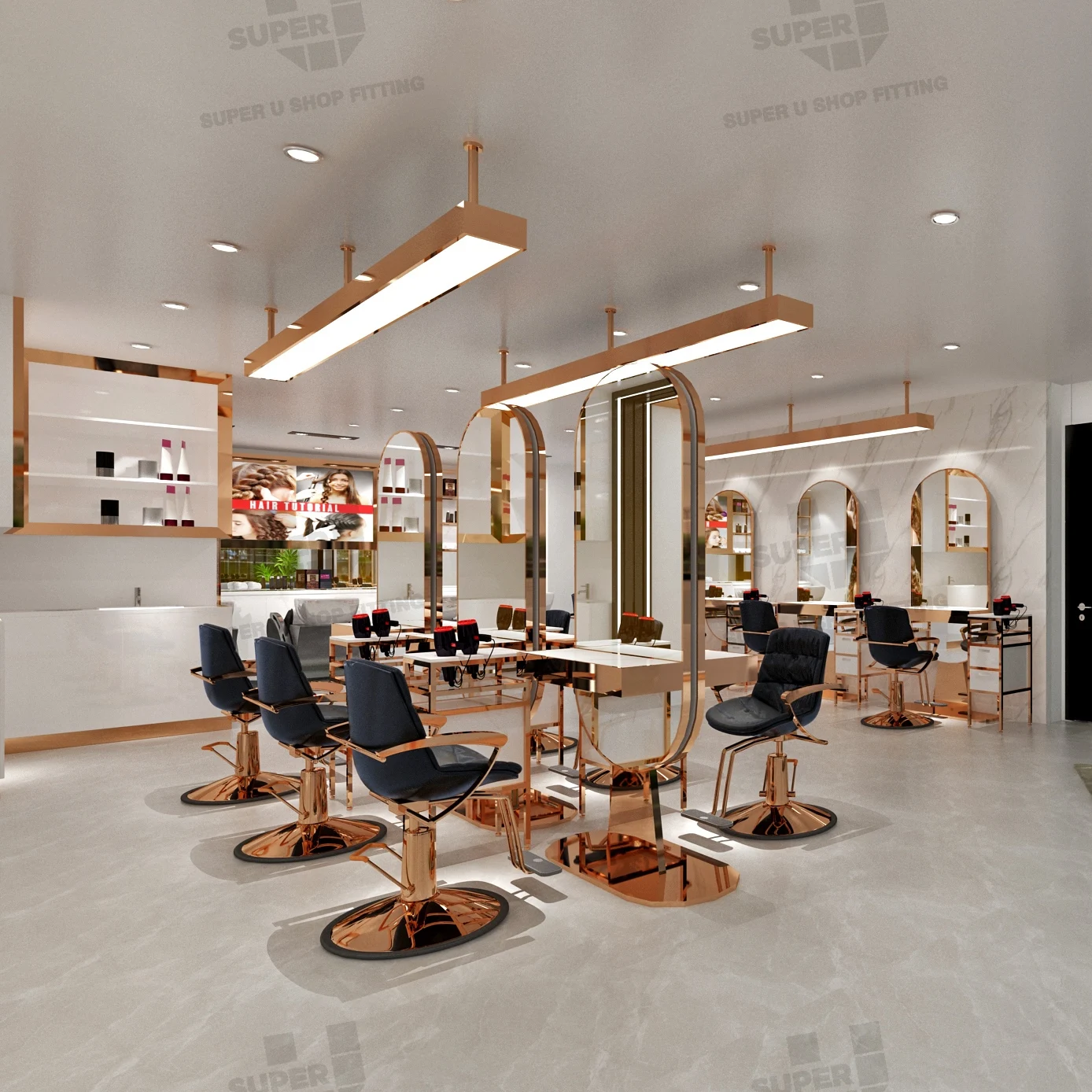 Beauty Salon Hair Dressing Store Display Furniture Barber Counter Table for  Hair Style Shop Fixtures