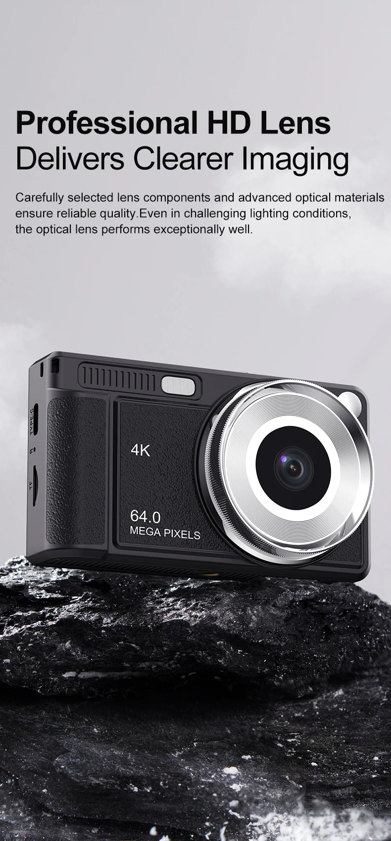 Mini Retro Vintage  Selfie Camera Digital Zoom Anti-Shake for Children's Travel CCD Sensor Element Economical