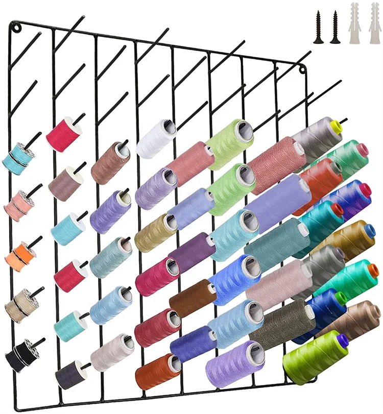 Wall Mount Metal Sewing Thread Rack - Organize with Ease