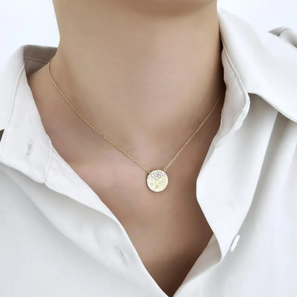 KAKODIY gold-plated luxury fashion 925 sterling silver round belt pendant women's jewelry necklace detail 5