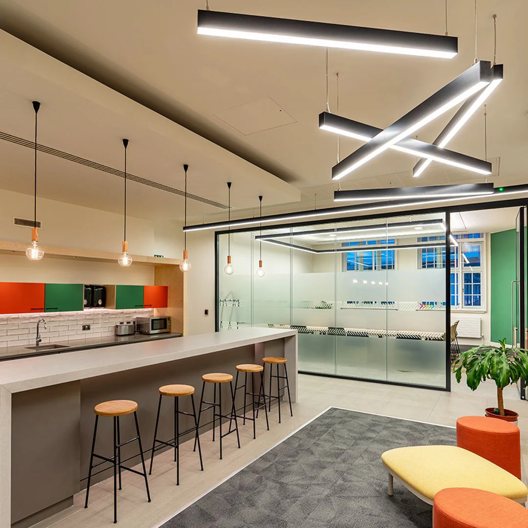 Modern LED Linear Office Light Suspended Pendant Lighting for