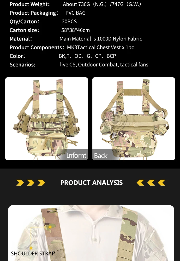 Action Union Rompi Tactical Mk3 Modular Combat Vest Tactical Chest Rig ...