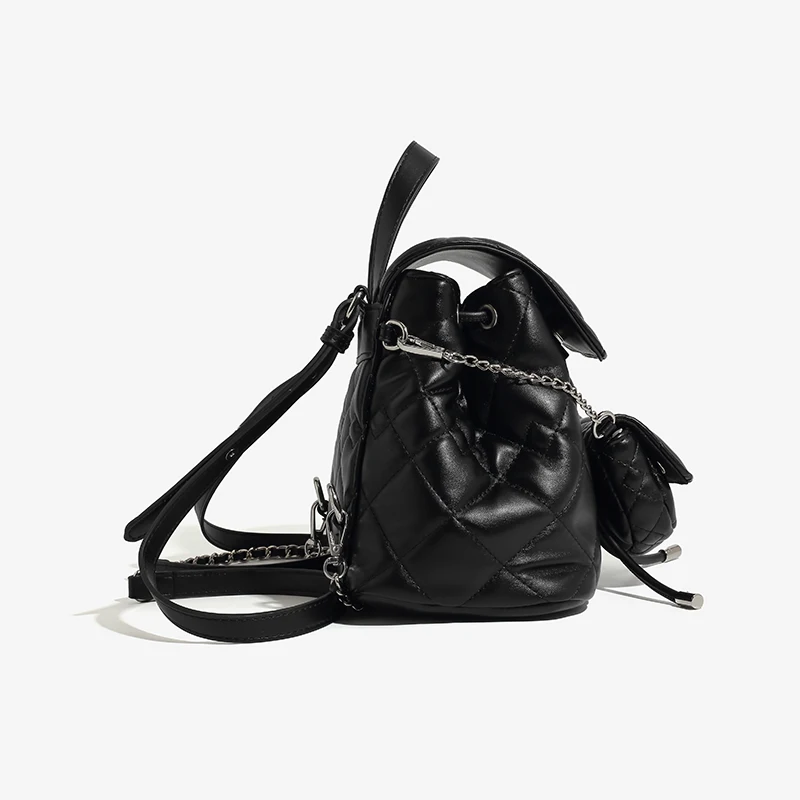 Multifunction Rhombus Chain Small Backpack Set for Women