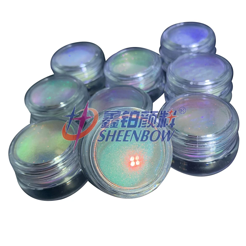 Shenbow Glitter Iridescent Chameleon Color Changing Luminous Fantasy Dream Makeup High Pigment Duo Multi Chrome  Eyeshadow