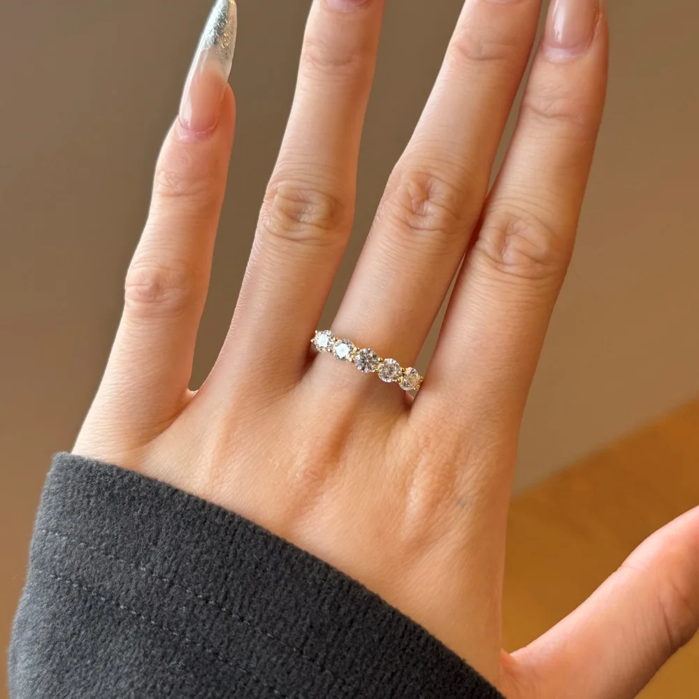 KAKODIY 925 Sterling Silver Stylish Women's Engagement Wedding Lace Five Zirconia Ring detail 5