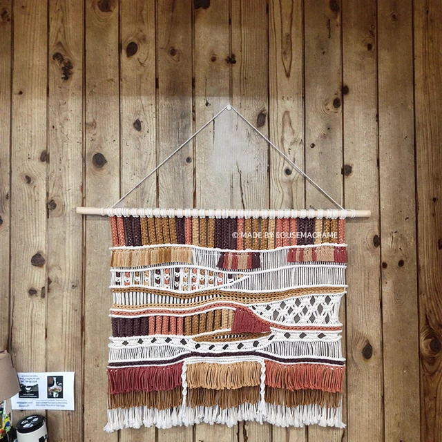 Boho Macrame Wall Art Tapestry Knitted Nordic Macrame Wall Hanging Curtain Home Decoration Handwoven Tapestry Background