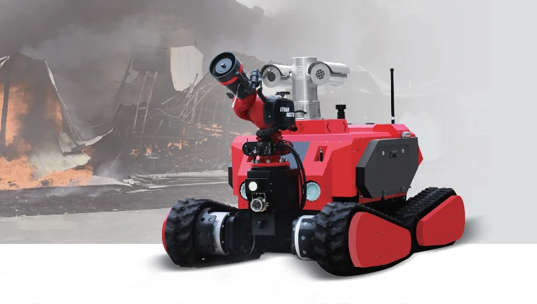 RXR-M100BGD Firefighting Robot Rubber Tracked 4WD Electrical Fire ...
