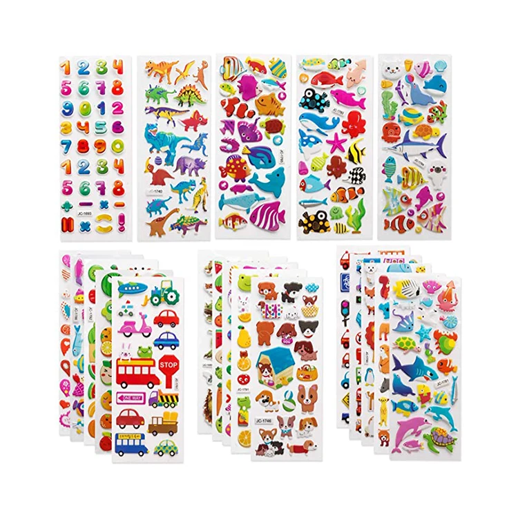 Personalized Custom Sticker Colorful Children Waterproof DIY Wall Decorative 3D Puffy Stickers Kawaii