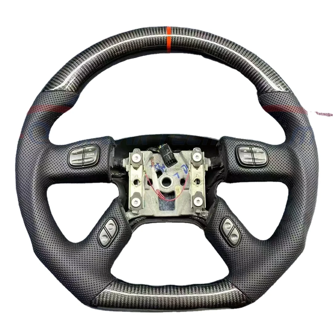 カーボンファイバー 3スポーク ステアリングホイール Hummer H2用カーボンファイバー3本スポークステアリングホイール