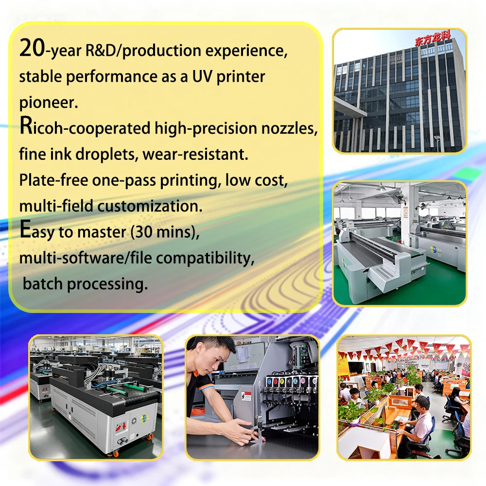 LK-1612 Orient Longke Automatic Ricoh Print UV Flatbed Inkjet Printer for Business Cards Wedding Cards-High-Speed Multifunction