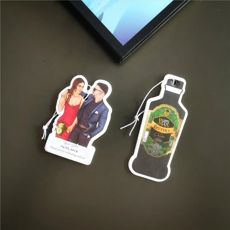 Absorbent Cotton Paper Multiple Choices Customizable Scent Refresher Car Hanging Air Freshener