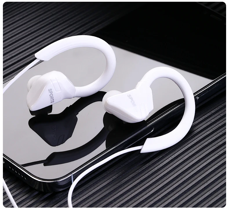 Wired Headphones 3.5mm 6D HiFi Sport Waterproof Earphone Stereo Music Bass Ear Hook Earphone with Mic for iPhone Xiaomi Huawei