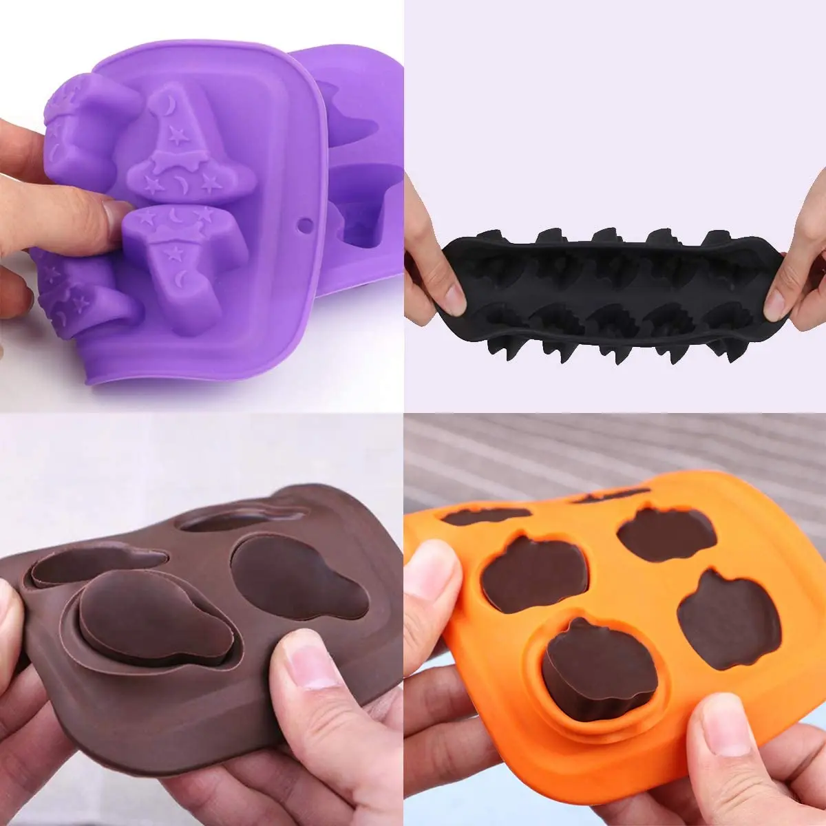 Lot De 2 Moules Silicone Halloween - Cerveau & Cœur 3D - Pour Gâteau, Chocolat, Gelée - Silicone Alimentaire, Lavable Lave-vaisselle