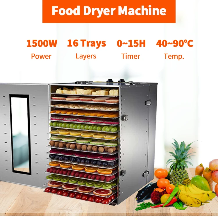 Electric Food Dryer 16 Layers Vegetable Drying Machine Fruit Dehydrator