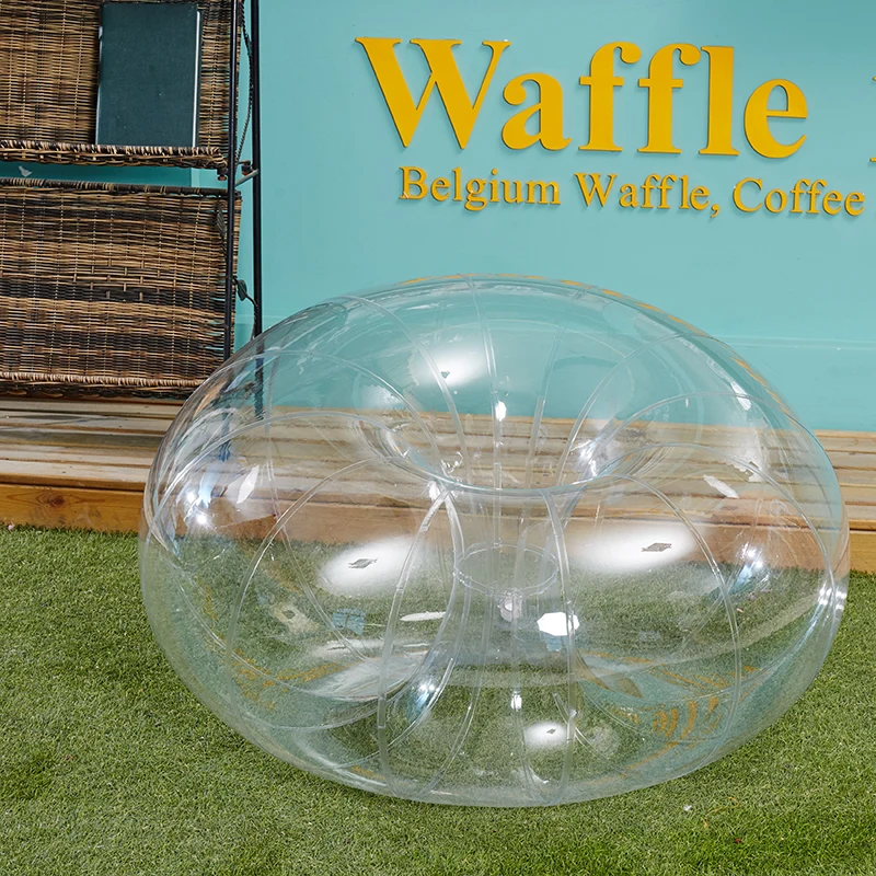 Transparent PVC Balloon Sofa 1m 0.2mm Material for Kids Play on Grass or Sitting Includes Air Blower Accessory
