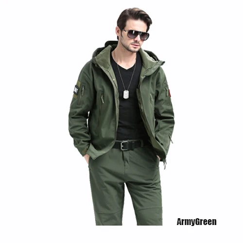 custom Tactical Waterproof plus cashmere outdoor coats Softshell Jackets mens jackets_voghion.com