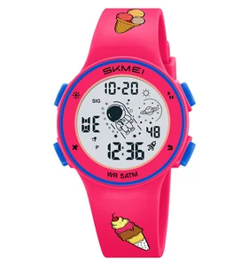 Factory Children Astronaut Sport Digital Watch with Alarm & Luminous 7 Colors LED 5ATM Waterproof 50m Water Resistance