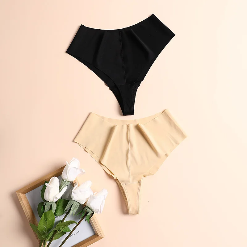 Label Custom Camel Toe Proof High Rise Women Underpants Camel Toe Prevention Thong Seamless Underwear Panties for Fitness