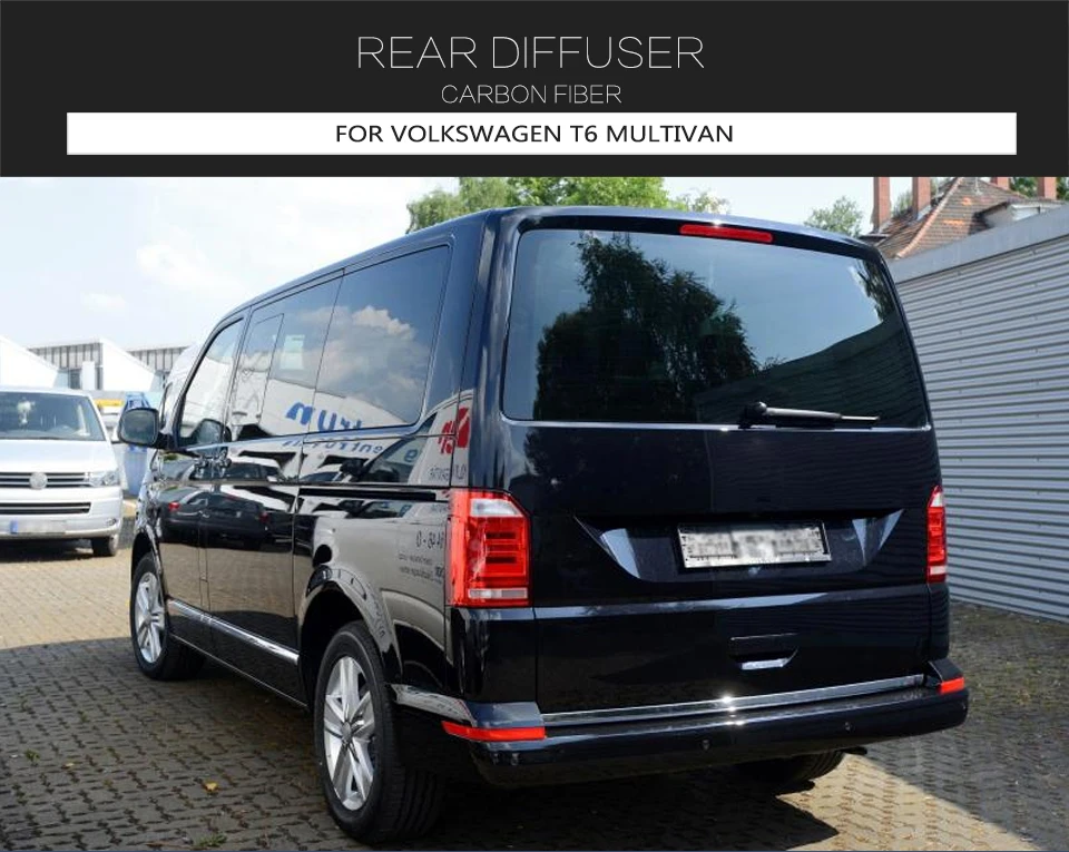 Vacuum Carbon Fiber T6 Rear Lip Extension Diffuser for VW Transporter ...