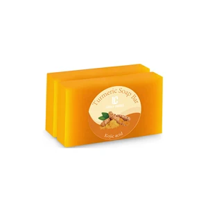 Organic Face Care Solid Turmeric Kojic Acid Soap Whitening Anti-Aging Fades Acne Marks Potent Brightening Deep Bar Soap