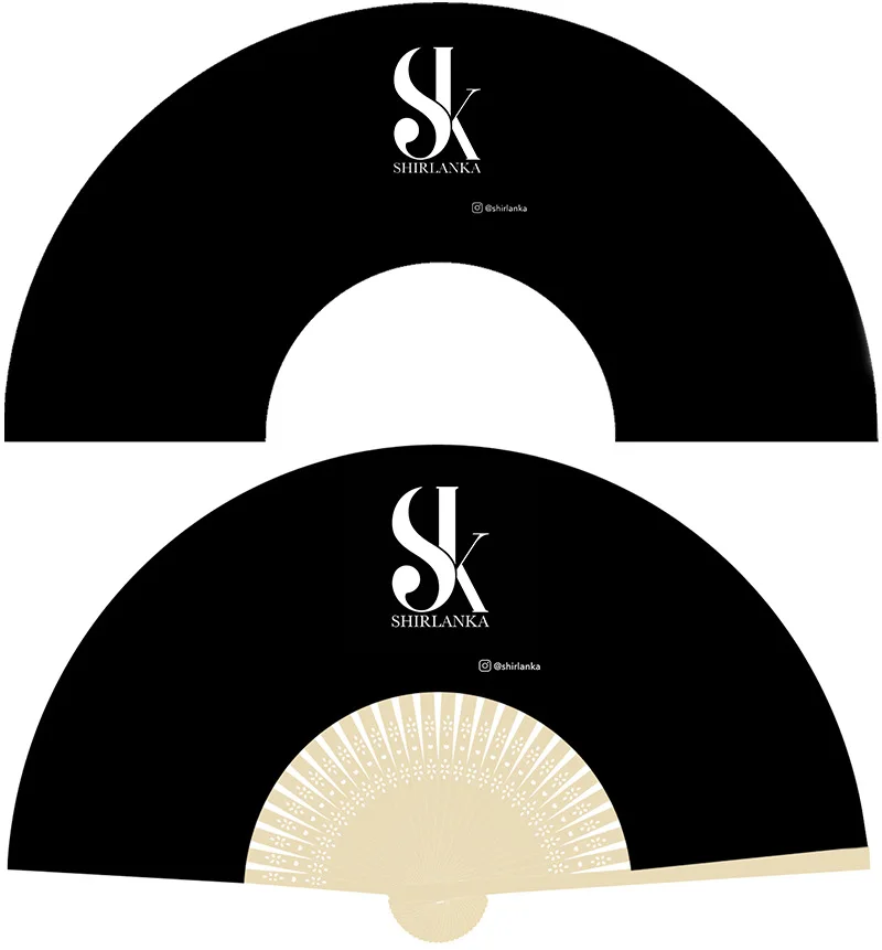 Custom Print Pantone Color Bamboo Hand Fan with OEM Service and Multiple Sizes