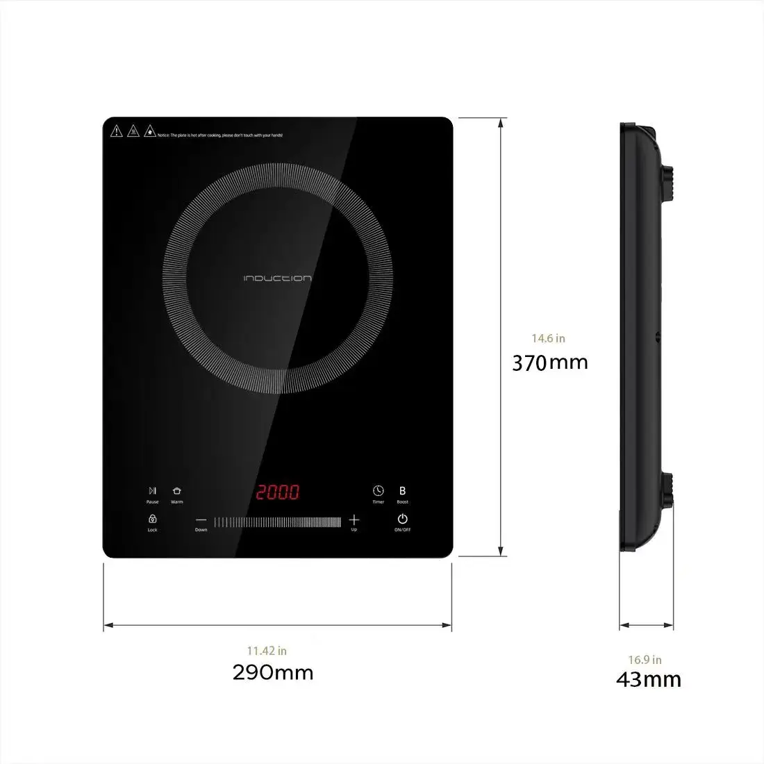 2000W New Design Slim Single Induction Cooker CB CE Certificate
