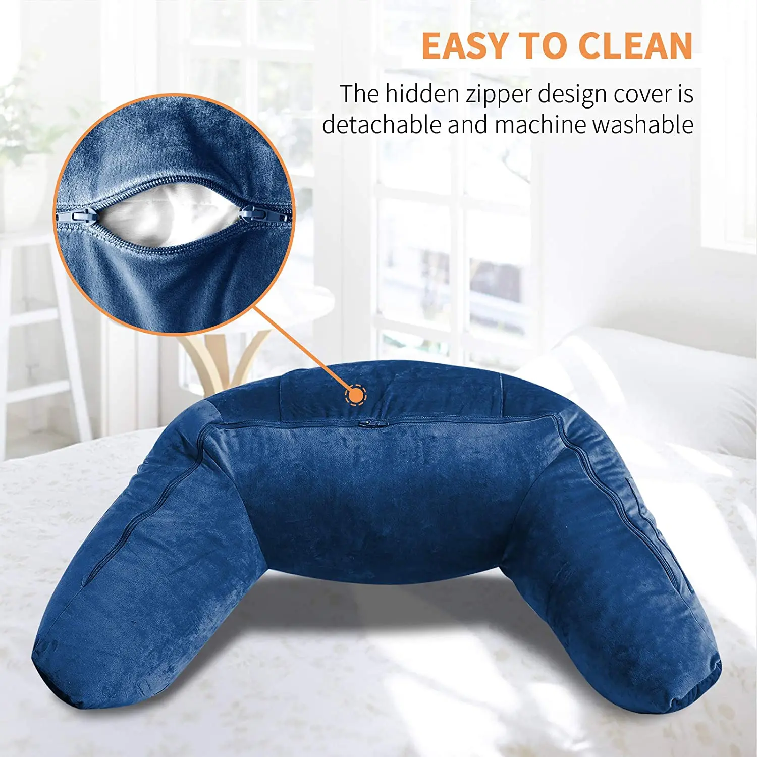 Tv Reading Pillow Large Bed Rest Pillow With Arms 2 Detachable Pillows Buy Tv Reading Pillow