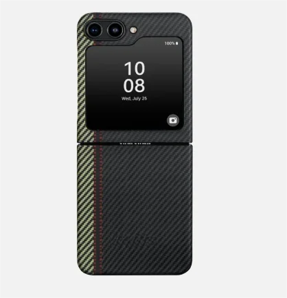 Customized Luxury Shockproof Phone Case For Samsung Galaxy Z Flip5 Real Carbon Fiber Forged Ultra Slim Myc7163 Laudtec