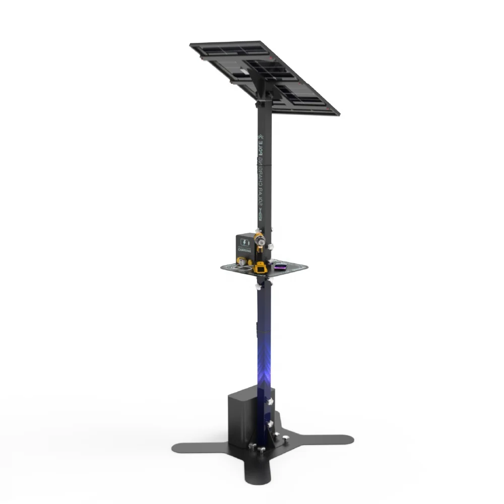 Y2Power ACG Solar Powered Job-Site Charging Station Outdoor Waterproof Charging Kiosk with 4 X QC3.0 USB Ports