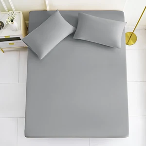 Mattress Protector Solid Color Queen Fitted Sheet Breathable Dust-proof Waterproof Oeko-Tex Certified Machine Washable Bed Cover