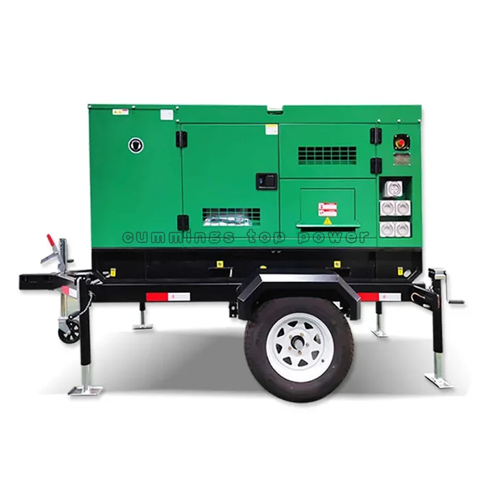 Mobile Power Station diesel Generator 100kw 125kva Trailer Type Rainproof Canopy