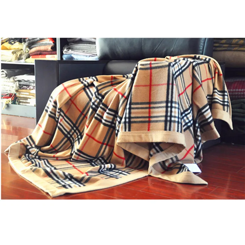 BLUE PHOENIX double bed blanket 100 cashmere super cozy woven classic tartan plaid winter warm custom women heavy wholesale