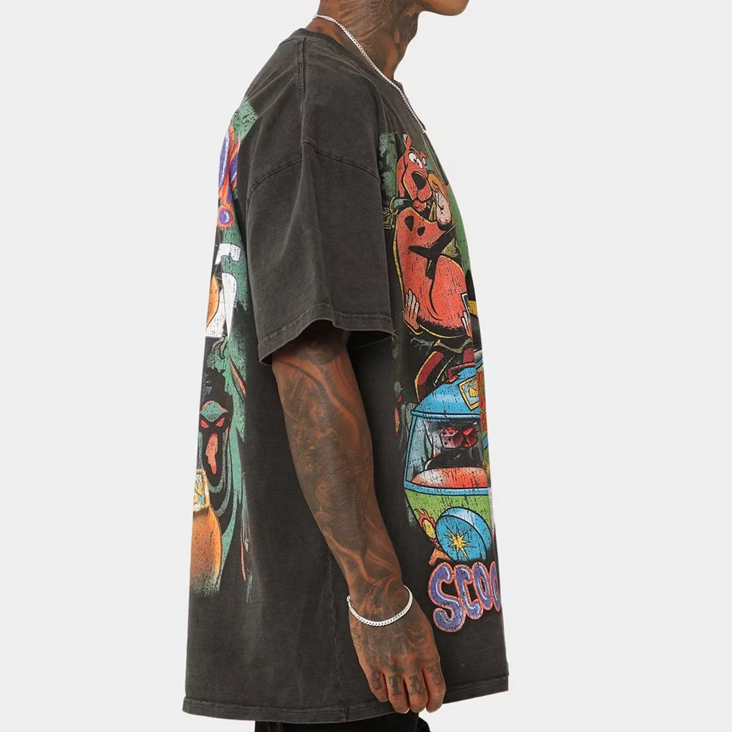 Wholesale Mens Vintage T Shirt Custom Graphic Tee Shirt Hip Hop Vintage