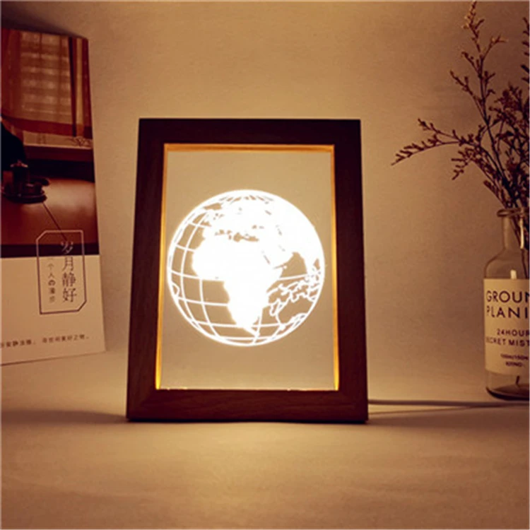 Luce Notturna 3D In Legno Fai Da Te - Kit Puzzle Regalo Di Natale Con Elementi Natalizi - Decorazione Scrivania