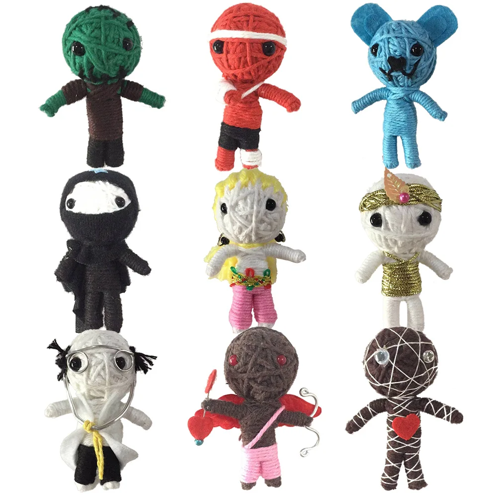 Wholesale Cheap Custom Handmade Keychain Voodoo Doll Promotional Festival Gifts Plush Voodoo Mini Keychain