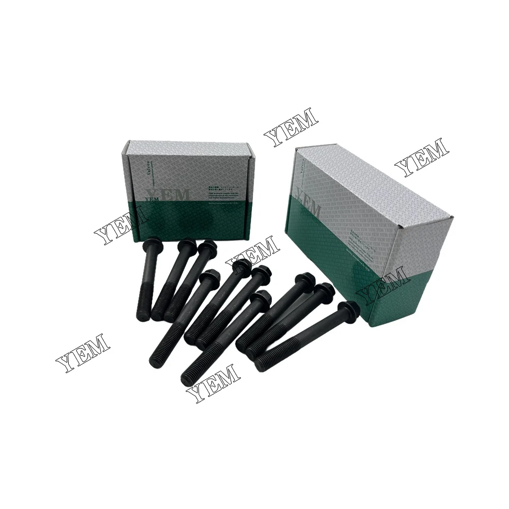 4HG1 Cylinder Head Bolt for Isuzu Tractor Excavator Mowers Engine Repair Parts for Isuzu Cylinder Head Screw