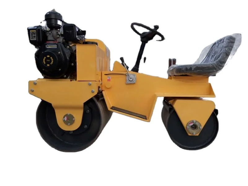 Factory Mini Small 1 Ton Drive on Double Drum Vibratory Road Roller Double Drum Made in China