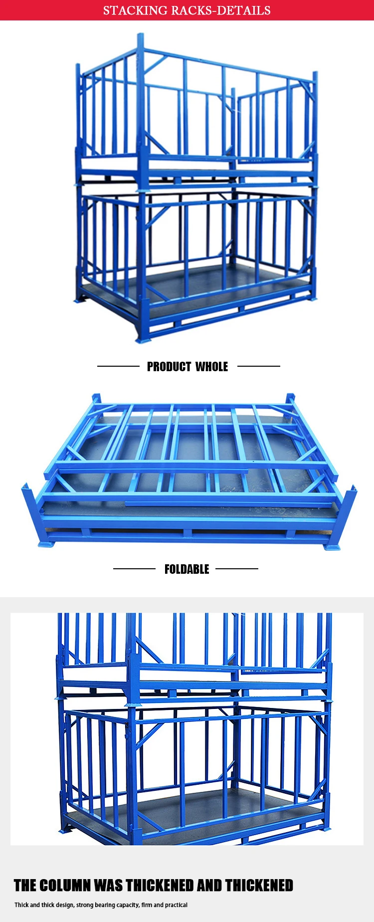 Heavy Duty Stacking Pallet Rack Metal Folding Stacking Racks Commercial ...