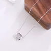 10k white gold+lab diamond necklace
