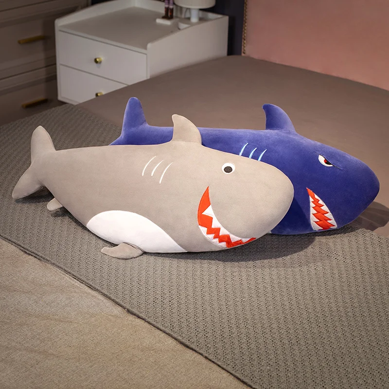 Shark Plush Toys Marine Organism Blue Shark Stuffed Animal Toy Funny Sleeping Pillow