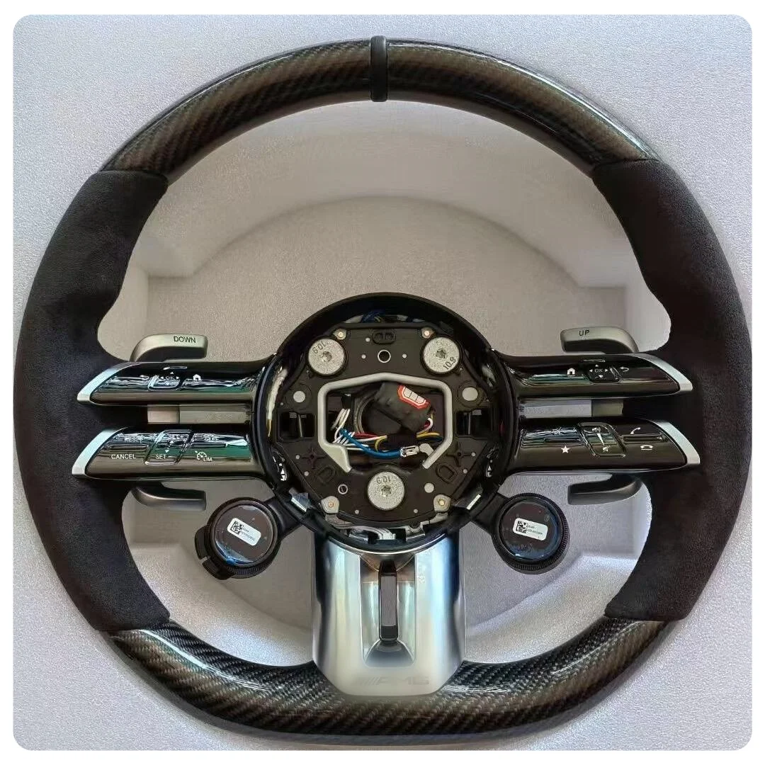Carbon Fiber Steering Wheel For Mercedes-Benz A35 A45 C63 C43 E53 E63 G63 G500 G55 AMG GT S63 GLE63