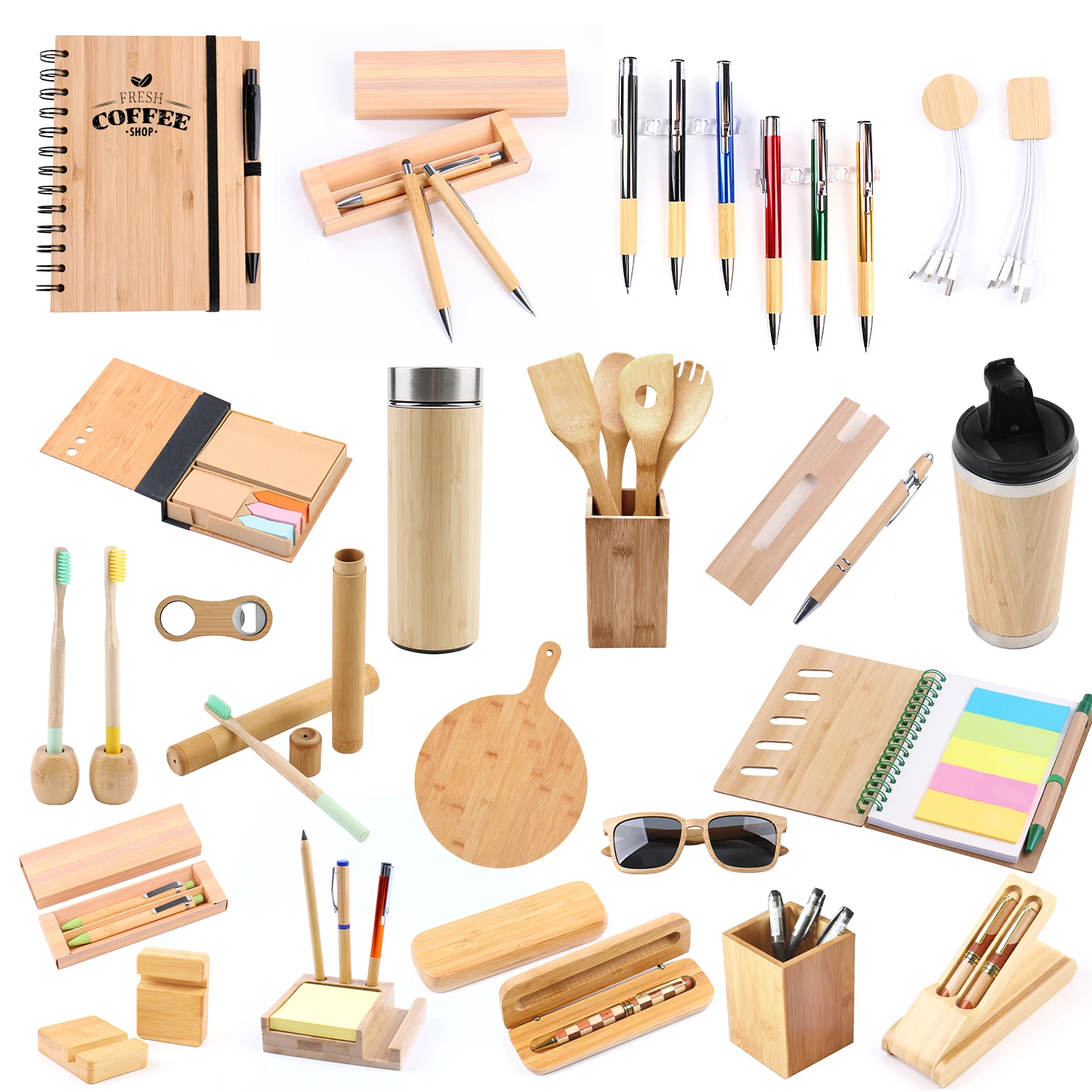 Набор заводских канцелярских принадлежностей, топ продаж, Подарочная коробка, набор канцелярских принадлежностей со стандартной планой 2022 года для офисных участников, бамбуковые канцелярские принадлежности