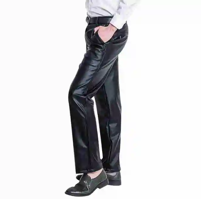 mens casual leather pants