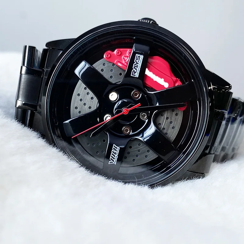 2022 Mens Fancy Watch - Wheel Rim Hub Quartz Wristwatch