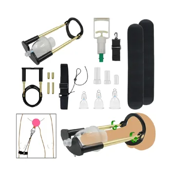 Male 3In1 Vacuum Penis Extender Enlargement System Set, Men's Penis Hanger Penile Stretcher Belt Kit for Penis Extension