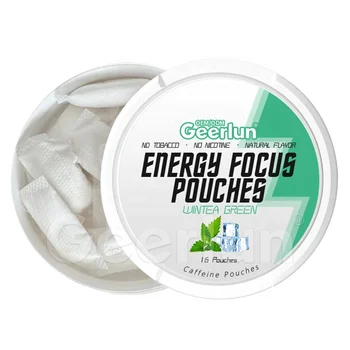 OEM Premium Sugar Free Caffeine Alertness Pouches Gum Health Focus Booster Caffeine Energy Pouches Nootropic Formula for Mouth