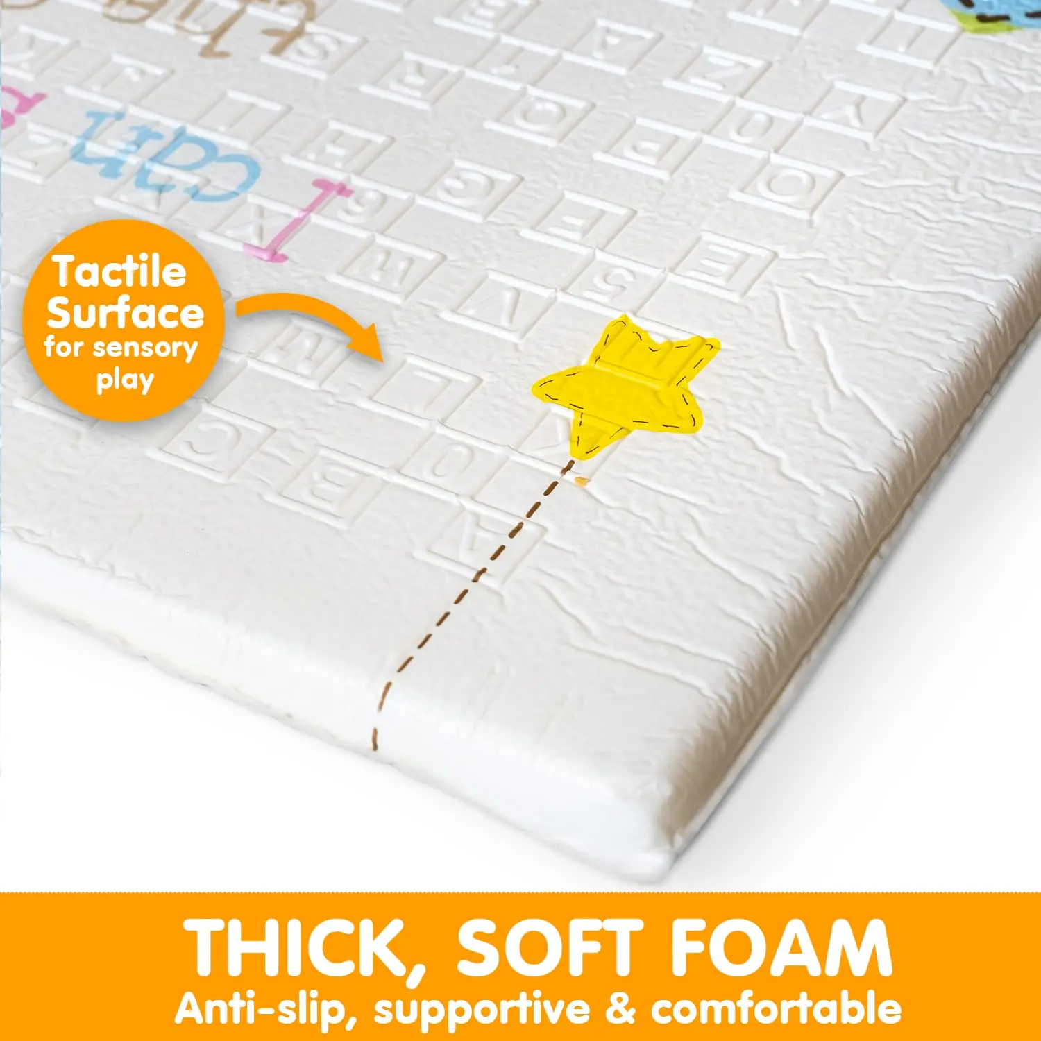Extra-large Baby Play Mat for Floors,waterproof, Anti-slip, Reversible, Foam Mat for Safe Indoor & Outdoor Play Carton Unisex